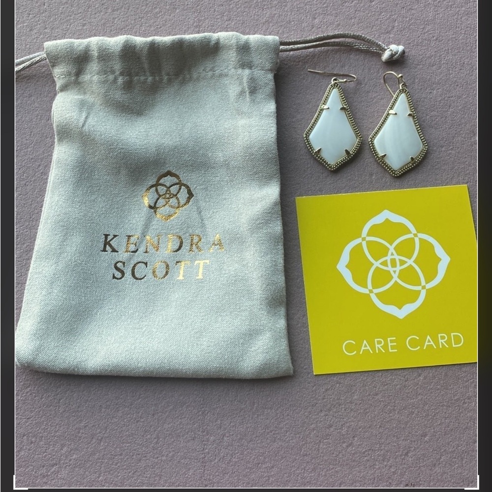 Kendra Scott White and Gold Statement Earrings